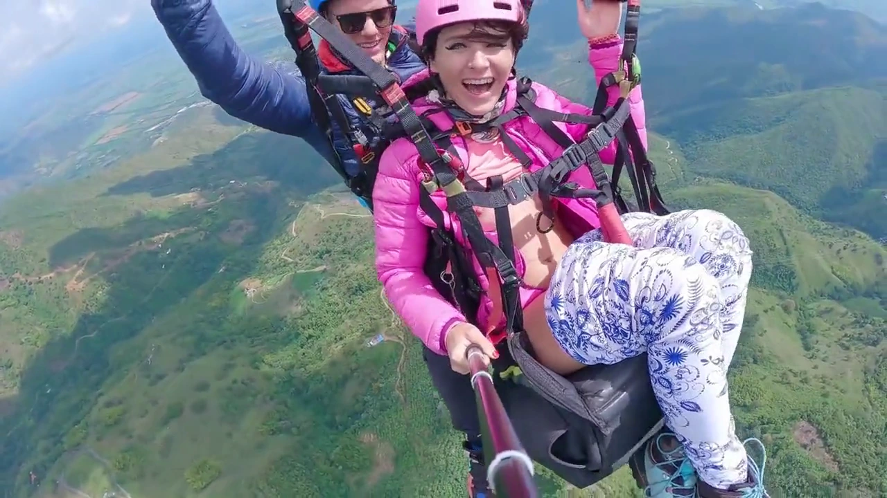 Real-life female ejaculation during extreme sky adventure porn video