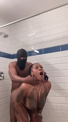 Interracial shower session with Cushkingdom's huge black cock porn video